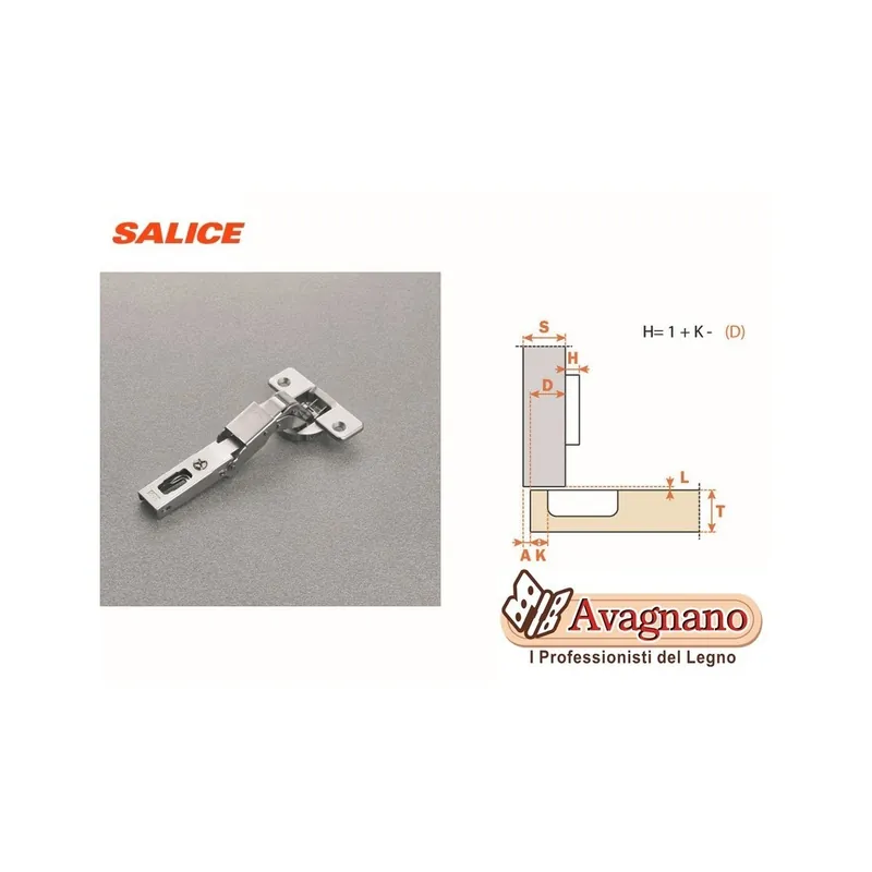 Speciale Aanbieding CERNIERA SALICE F.35 SERIE B 110 gradi COLLO PIANO
