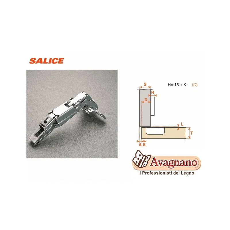 CERNIERA SALICE F.35 PIANA 180 gradi FORTE SPESSORE Korting