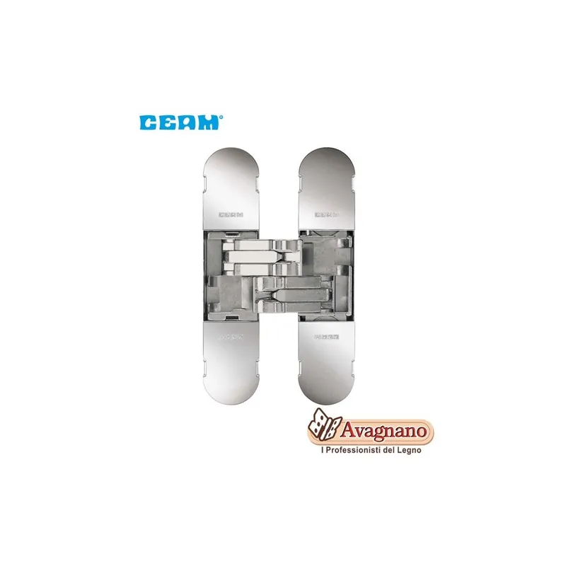 CERNIERA A SCOMPARSA PER PORTE CEAM 1129 REGOLAZIONE 3D CROMO LUCIDO Must-Have