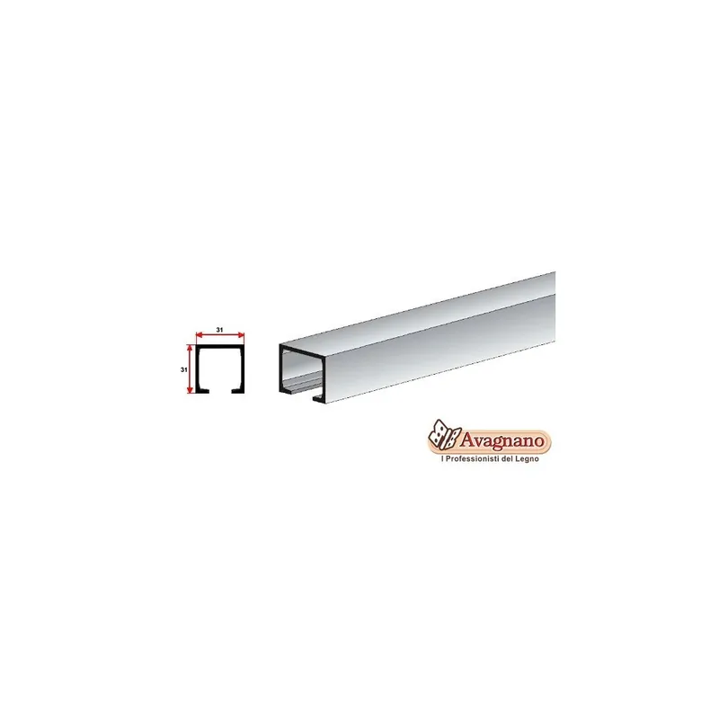 Nu Kopen BINARIO PORTE SCORREVOLI TERNO 1080 ALLUMINIO - 4000 MM