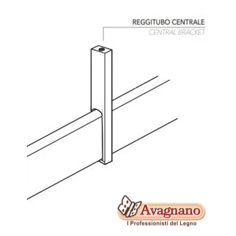 Must-Have REGGITUBO CENTRALE PER ASTA APPENDIABITI ARMADIO GRIGIO ANTRACITE - PERIN