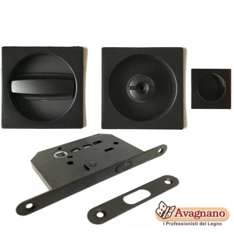KIT MANIGLIA INCASSO PORTE SCORREVOLI QUADRO NERO OPACO - MARIVA Exclusieve Aanbieding