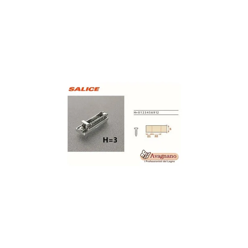 Finale Uitverkoop BASETTA LONGITUDINALE SALICE REG H 03 CLIPS