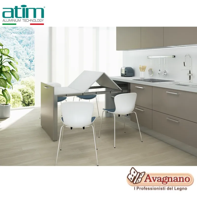 EVOLUTION TAVOLO DA CABINET ESTRAIBILE CON GAMBA A PONTE - ATIM Exclusieve Aanbieding