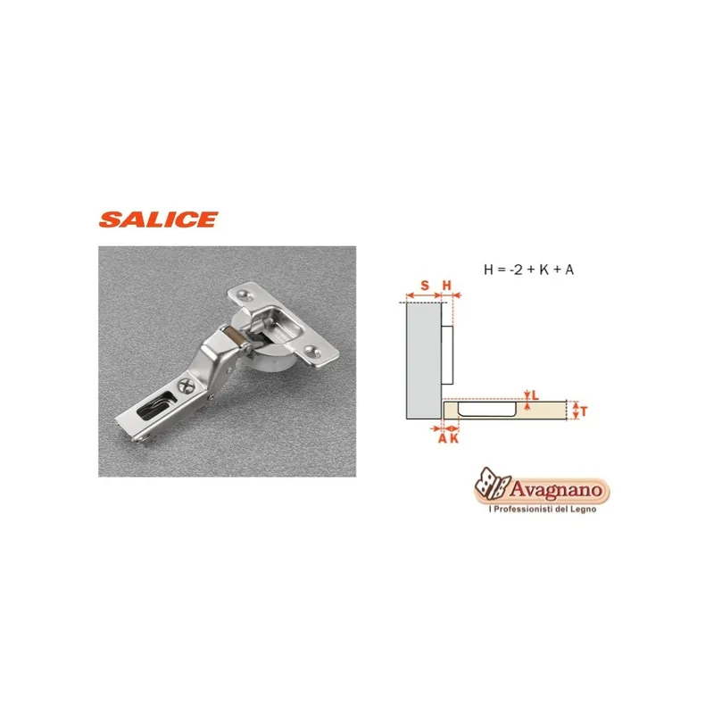 CERNIERA FORTE SPESSORE SILENTIA+ SALICE F.35 COLLO ALTO AMMORTIZZATA Aanbieding