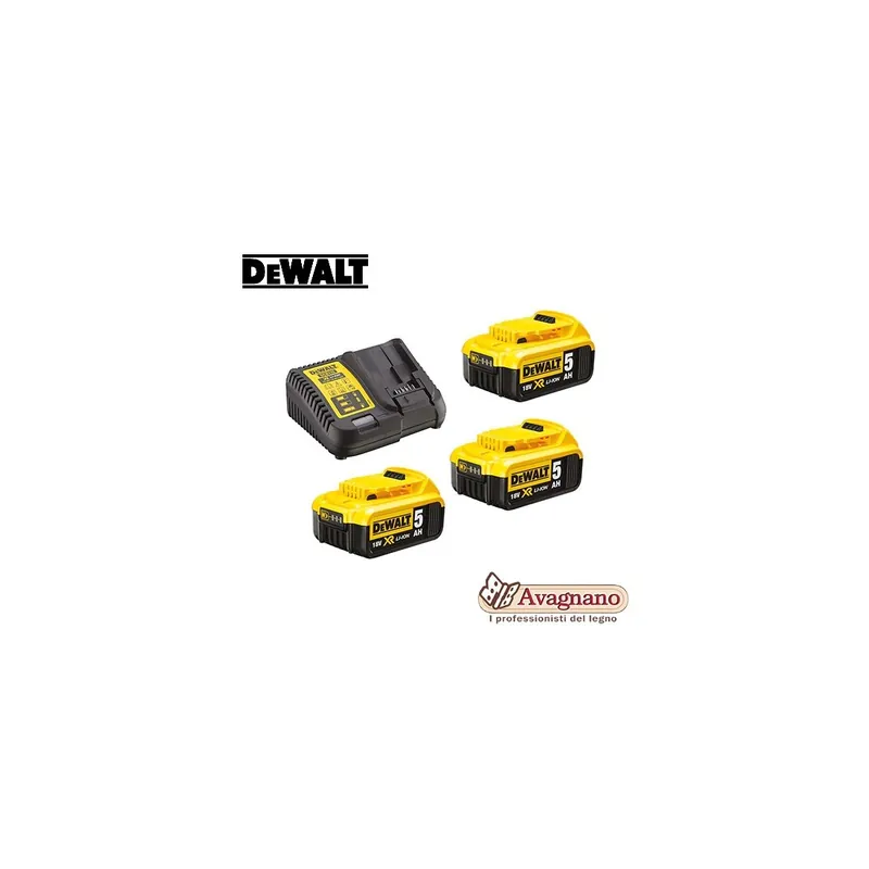 STARTER KIT DCB115P3-QW DEWALT, 3 BATTERIE 18V 5.0 Ah + CARICABATTERIE Veilige Betaling