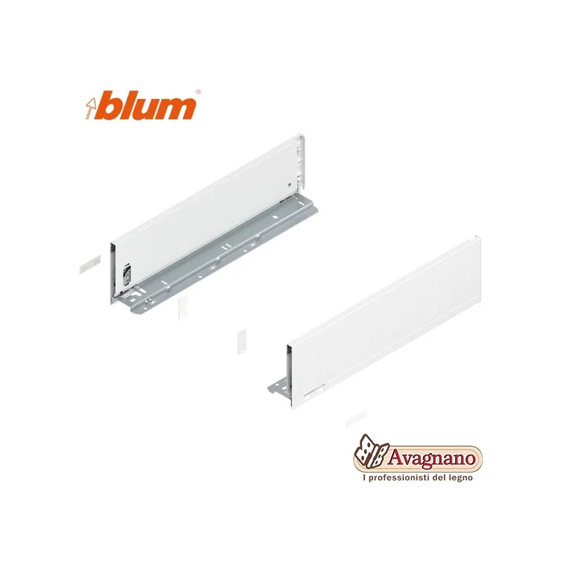 Finale Uitverkoop BLUM LEGRABOX SPONDINE BIANCO OPACO ALTEZZA K (128,5 mm), 450 mm