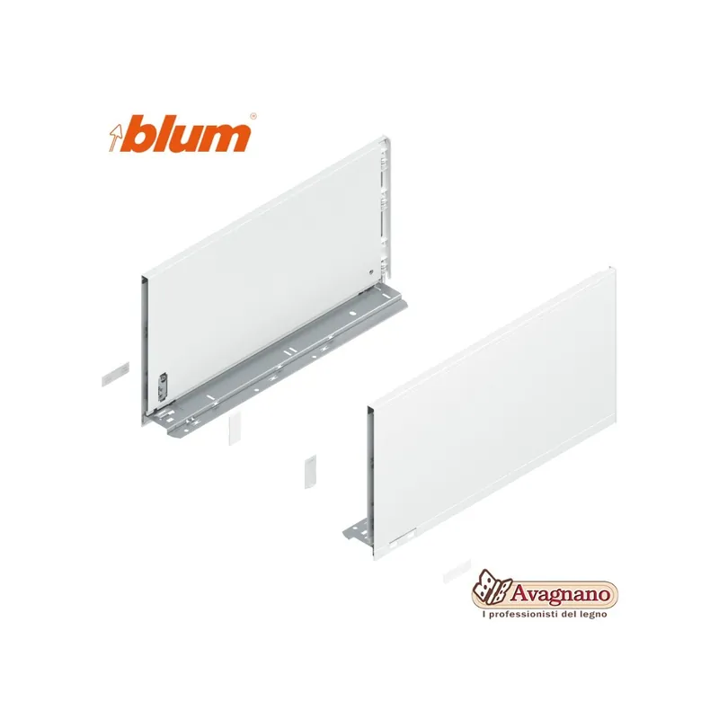BLUM LEGRABOX SPONDINE BIANCO OPACO ALTEZZA F (241 mm), 450 mm Tijdelijk Beschikbaar