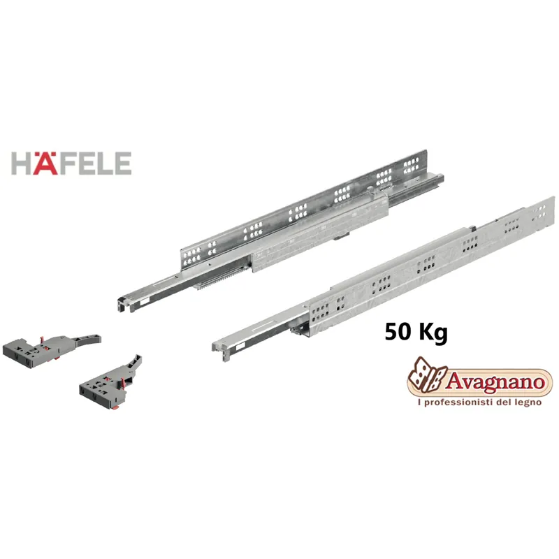 GUIDA CASSETTO SYNCRO MATRIX UMA50 3D ESTRAZIONE TOTALE 550mm 50 KG AMMORTIZZATA - HAFELE Gratis Retour