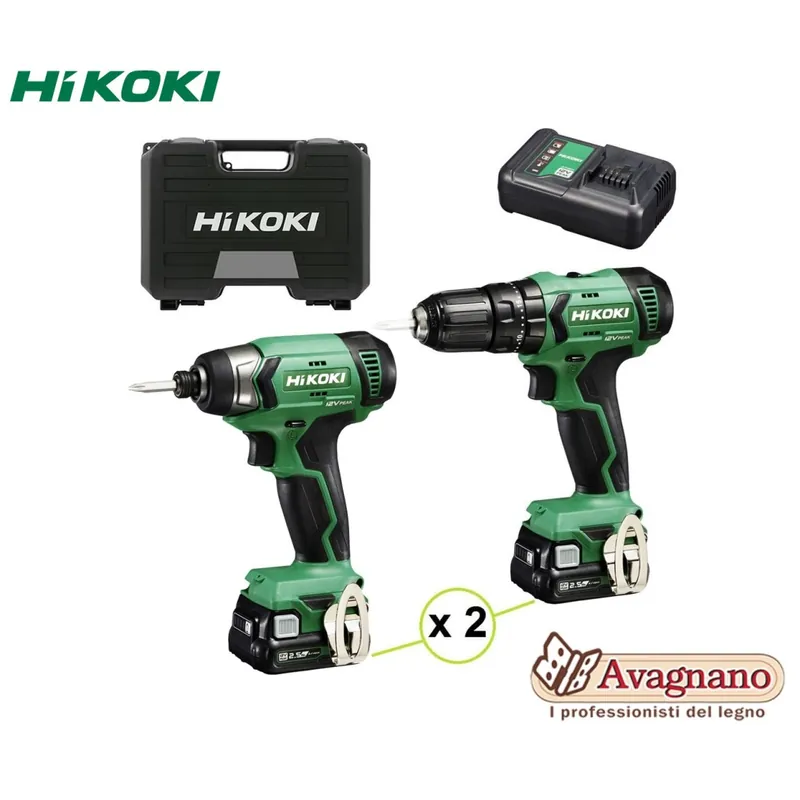 KIT KC12HKDA2 TRAPANO CON PERCUSSIONE DV12DA E AVVITATORE AD IMPULSI WH12DA - HIKOKI Goedkoop
