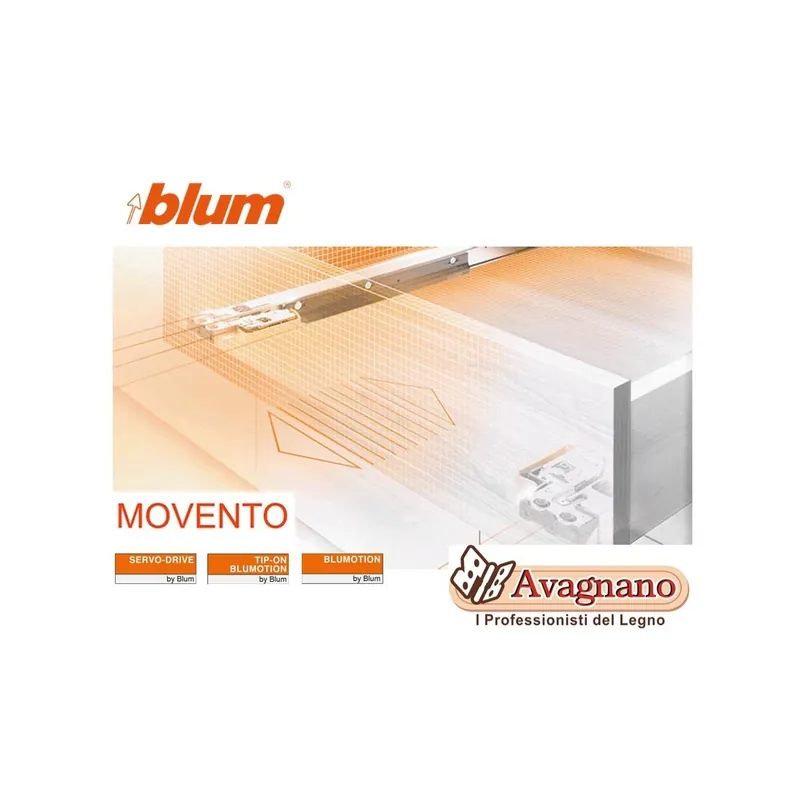 BLUM MOVENTO con BLUMOTION S, Estrazione totale per Cassetto in legno, 40 kg, LN 270 mm, Betrouwbaar