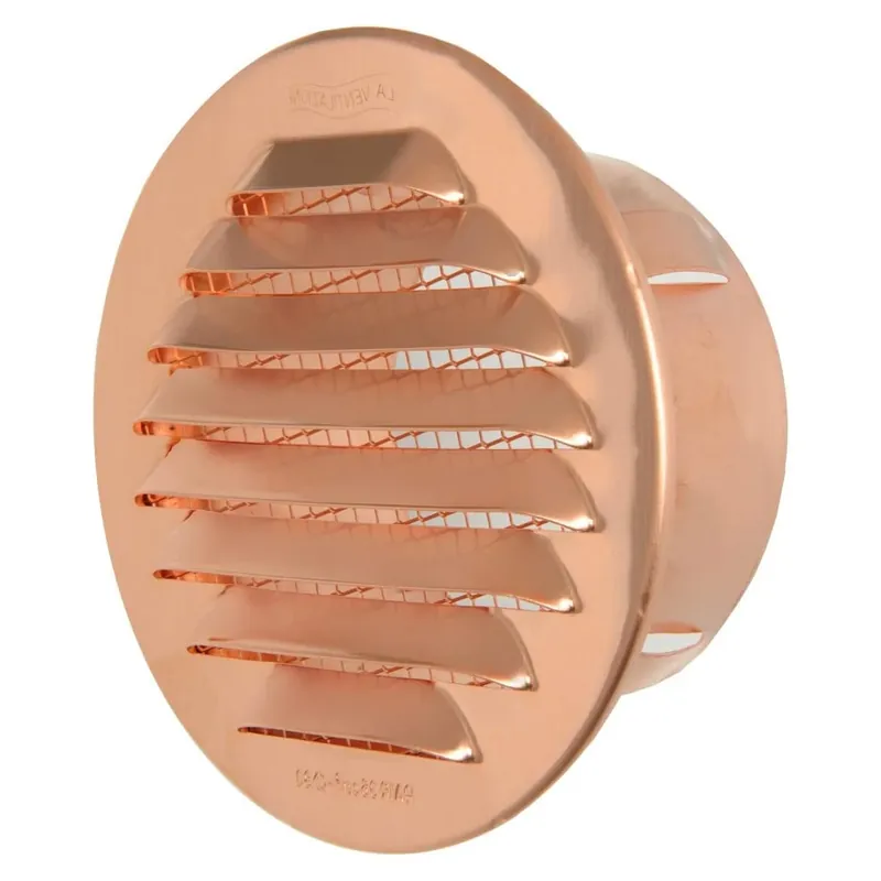 Griglia metallica tonda da incasso con rete Ventilazione First 100 mm - Alluminio Populair