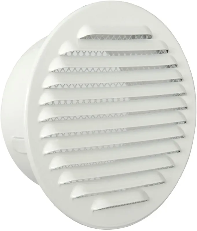 Betrouwbaar Griglia metallica tonda da incasso con rete Ventilazione First 100 mm - Alluminio