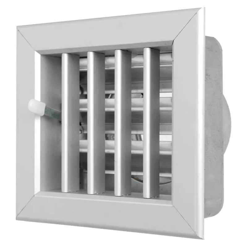 Fabrieksprijs Griglia ventilazione camino alluminio da incasso imbocco serranda First 140x130 mm - Ø 100 mm