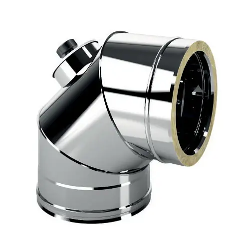 Curva 90° ispezione doppia parete acciaio Iso25 De Marinis Curva 90° ispezione doppia parete acciaio Iso25 De Marinis Echome Bestseller