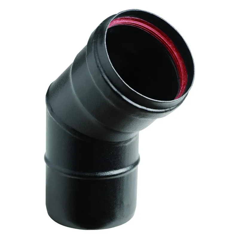 Tubo curva 45° smalto porcellanato nero guarnizione Aeternum Ala Tubo curva 45° smalto porcellanato nero guarnizione Aeternum Ala Echome Veilige Betaling