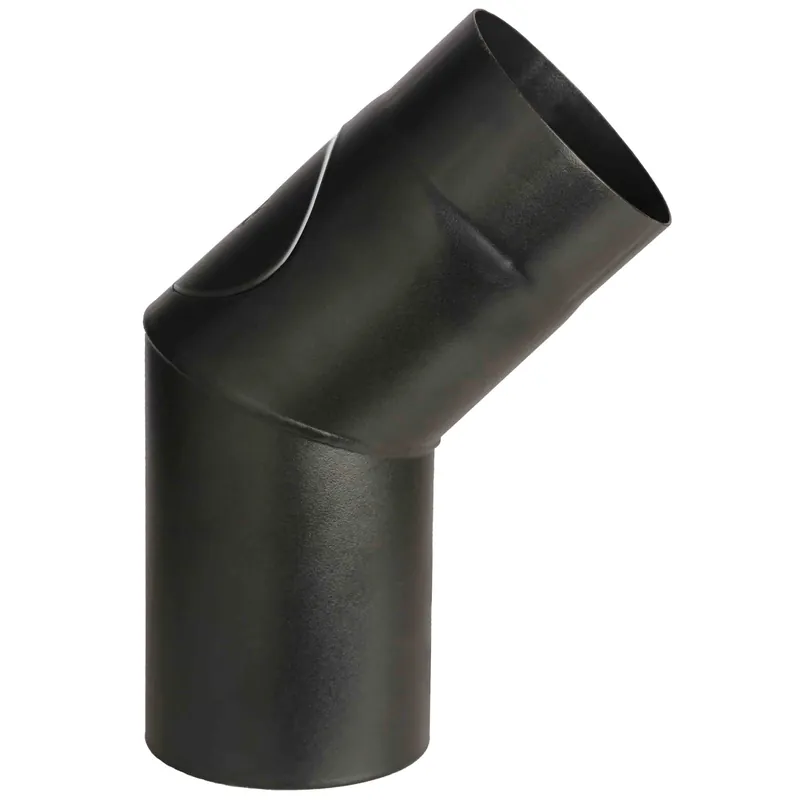 Hoge Kwaliteit Tubo curva 45° 2 settori ispezione porcellanato nero Smalto top Ala Tubo curva 45° 2 settori ispezione porcellanato nero Smalto top Ala Echome