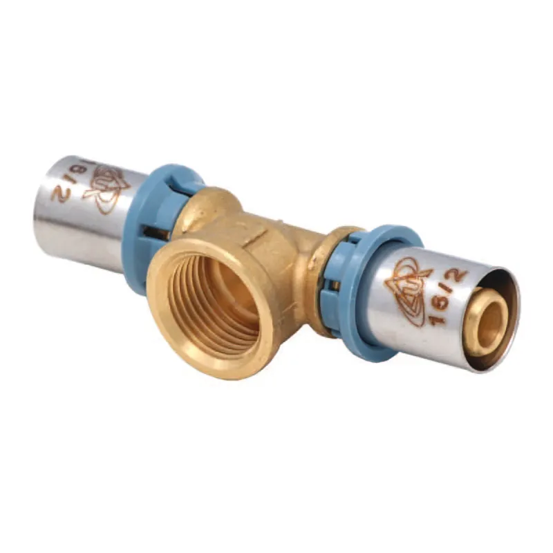 Ti 90° femmina pressare ottone Unidelta 16x16x1/2”x2 Koopje