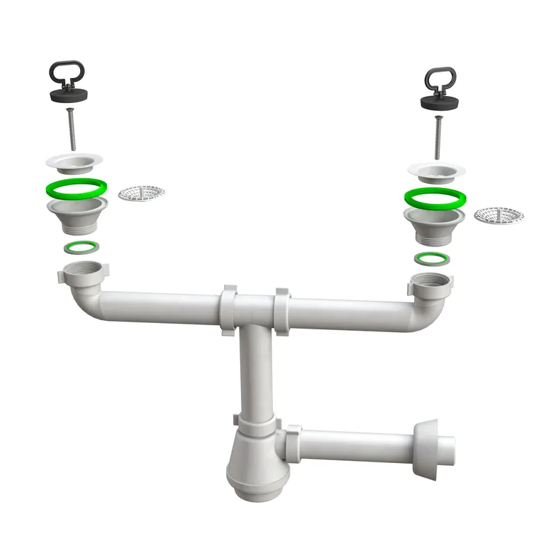 Sifone bianco 2 vie piletta gattinara lavello Bonomini Sifone bianco 2 vie piletta gattinara lavello Bonomini Echome Gecertificeerd