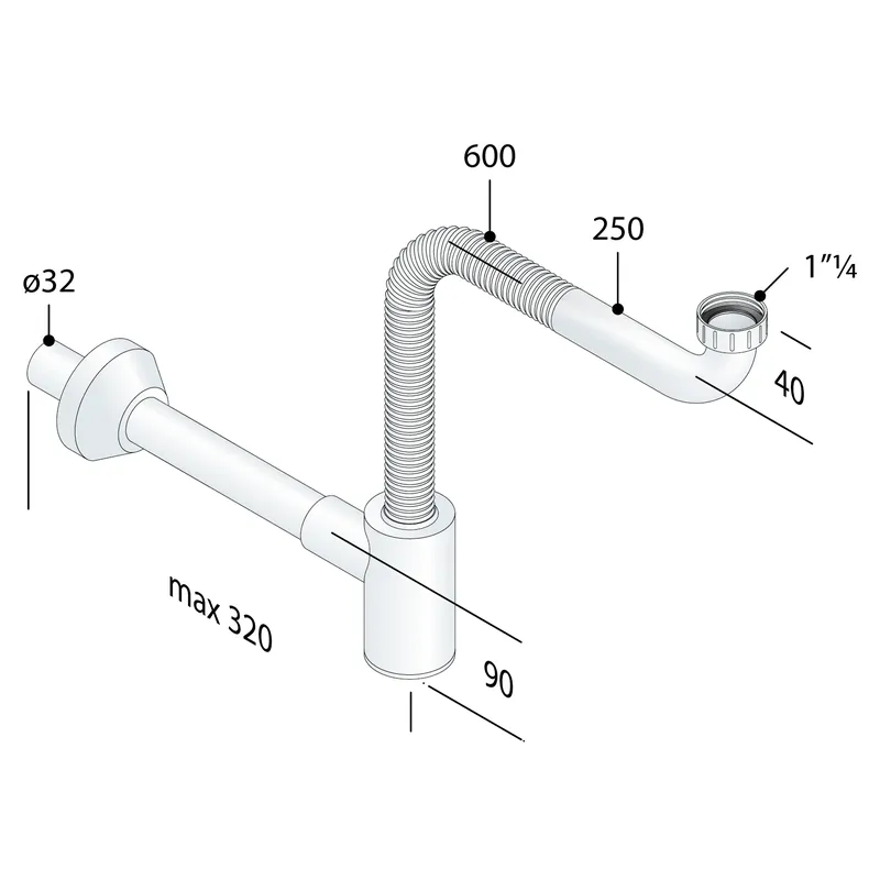 Lage Prijs Sifone bianco entrata flessibile mobile lavabo Easy Fit Crono Omp Sifone bianco entrata flessibile mobile lavabo Easy Fit Crono Omp Echome