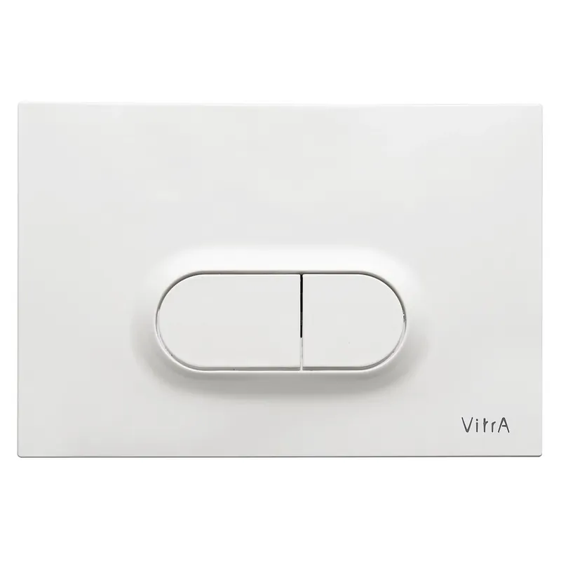 Placca comando doppio pulsante cassetta WC Loop-O VitrA Placca comando doppio pulsante cassetta WC Loop-O VitrA Echome Op = Op