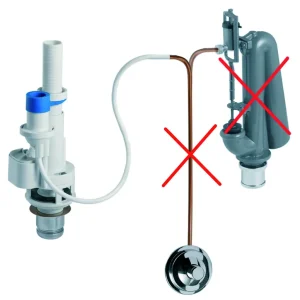 Meccanismo pneumatico cassetta alta porcellana scarico WC CR Meccanismo pneumatico cassetta alta porcellana scarico WC CR Echome Op = Op