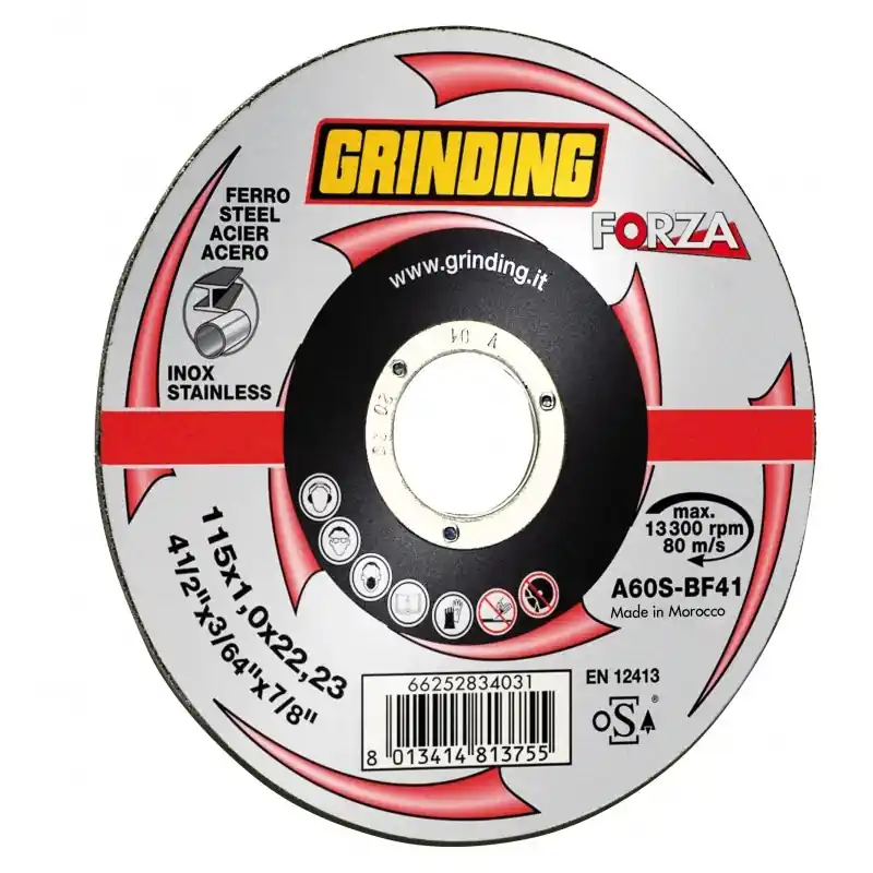 Disco abrasivo taglio ferro acciaio Forza Grinding 115x1 mm Op = Op