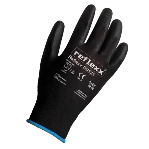 Gereduceerde Prijs Guanti riusabili supportati in poliuretano neri Reflexx PU131 L/9