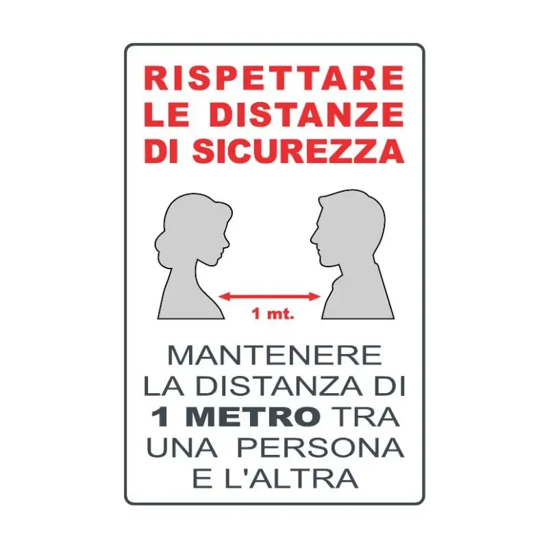 Cartello alluminio distanza sicurezza 1 metro Cartello alluminio distanza sicurezza 1 metro Echome Express Levering