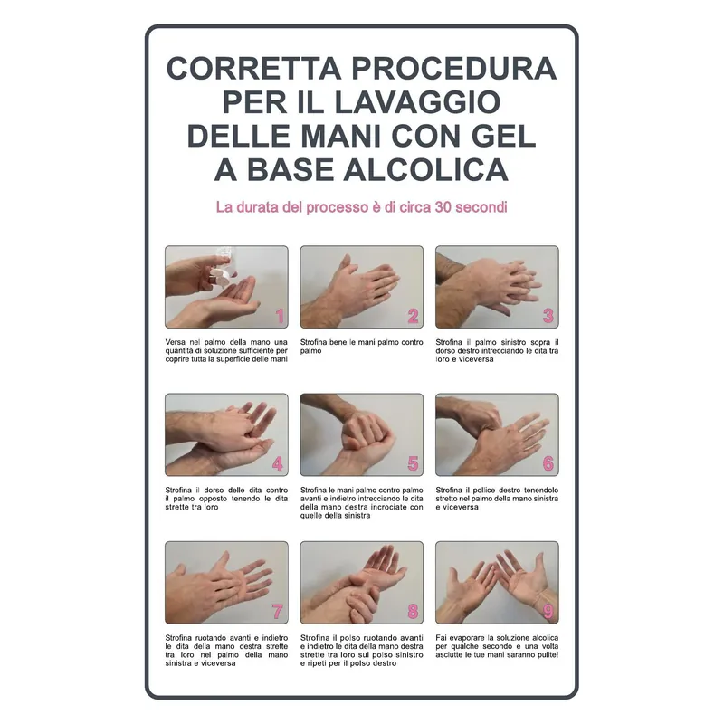 Bestseller Cartello alluminio lavaggio mani gel Cartello alluminio lavaggio mani gel Echome