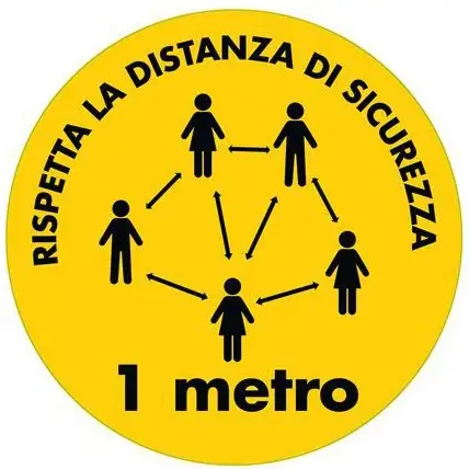 Speciale Aanbieding Disco adesivo antiscivolo distanza sicurezza 1 metro Disco adesivo antiscivolo distanza sicurezza 1 metro Echome
