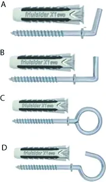 Premium Tassello universale 4 settori con ganci X1 Evo Friulsider 10x50
